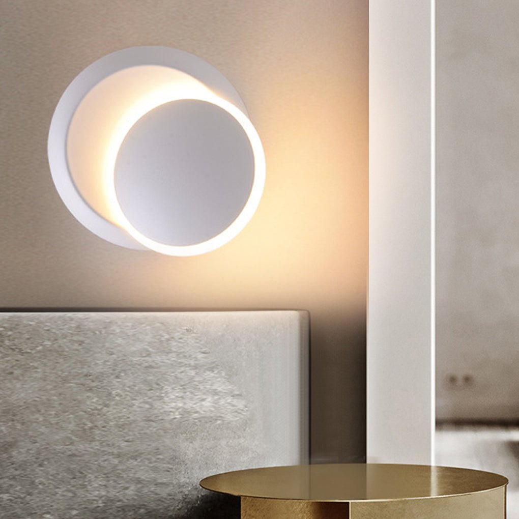 Nordic Minimalist LED Rotatable Round Wall Lights for Living Room Dining Room Cafe - Dazuma