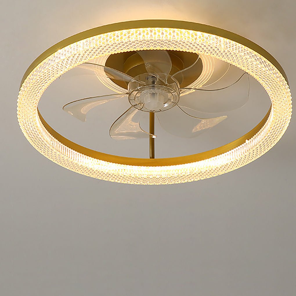 Nordic Minimalist Mute Six-speed Adjustable LED Ceiling Fan Lamp for Bedroom Living Room - Dazuma