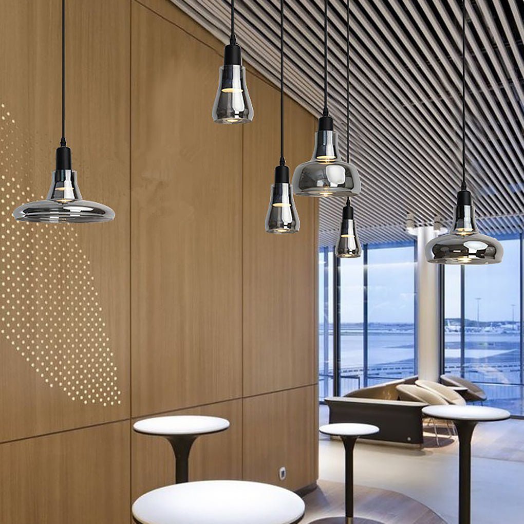 Nordic Minimalist Shadow Glass Pendant Light LED Hanging Lighting for Living Room Bar - Dazuma
