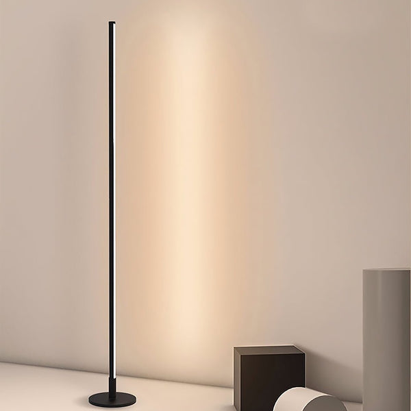 Nordic Modern Minimalist LED Floor Lamp Ultra Thin Long Strip Standard Light for Living Room Bedroom Black 3 Step Dimming