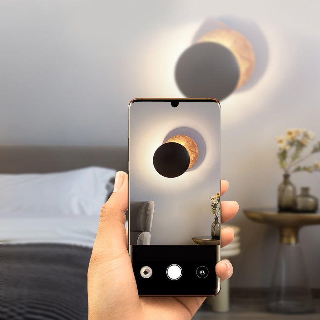Nordic Minimalist Unique Rotatable Moon-like Design LED Wall Lamp for Bedside Aisle Stairs - Dazuma