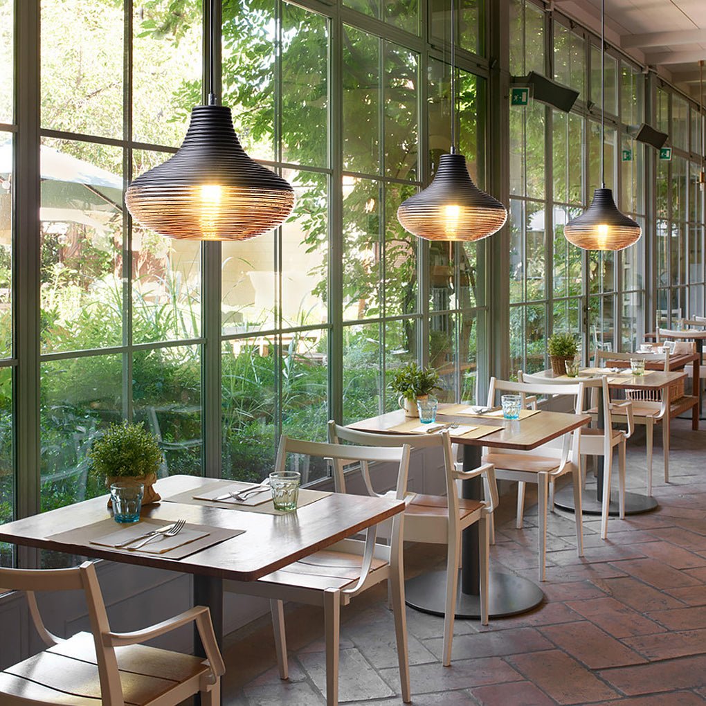 Nordic Modern Minimalist Spiral Pattern Glass Chandelier for Cafe Bedside Bar - Dazuma