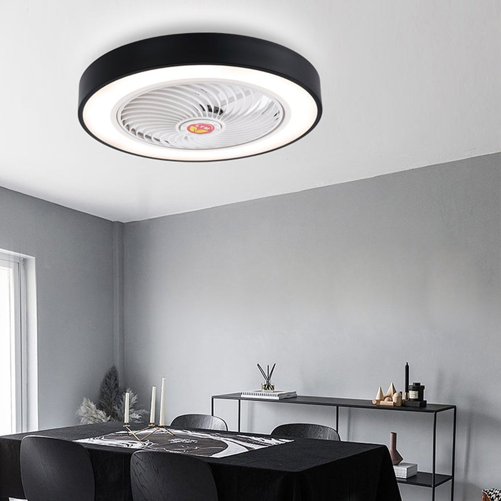 Nordic Round Bladeless Ceiling Fan Light Fixture - Dazuma