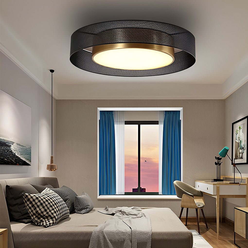 Nordic Round Dimmable LED Ceiling Lights Flush Mount Lighting with Remote Control - Dazuma
