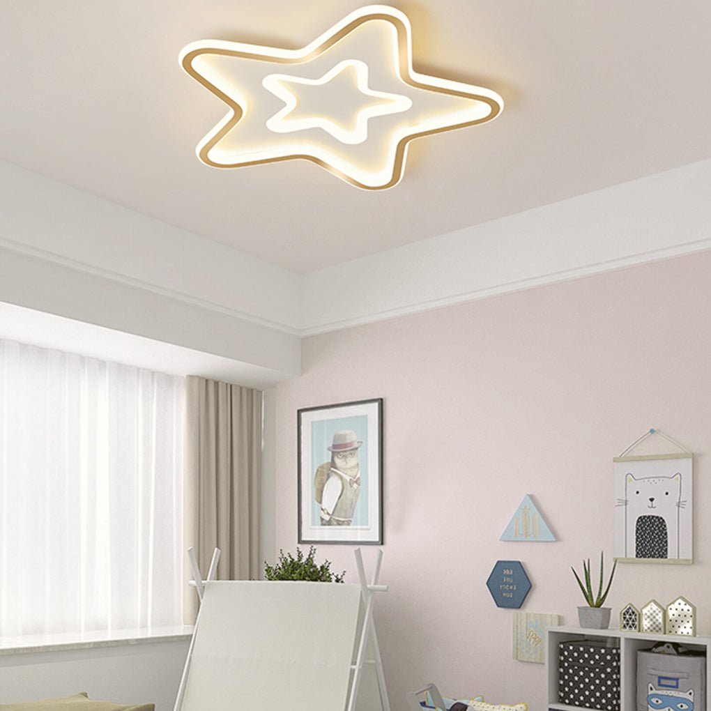 Nordic Simple LED Ultra - thin Five Pointed Star Ceiling Light Kid's Bedroom Lamp