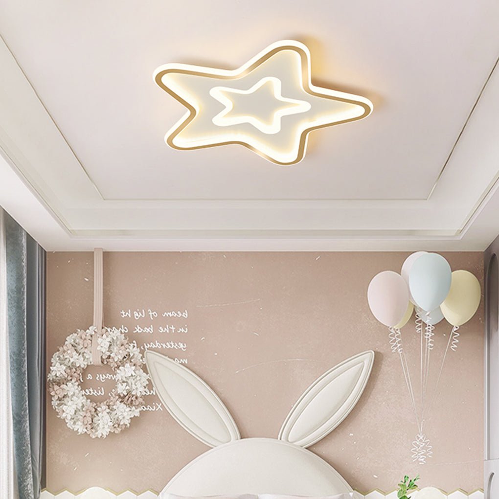 Nordic Simple LED Ultra - thin Five Pointed Star Ceiling Light Kid's Bedroom Lamp