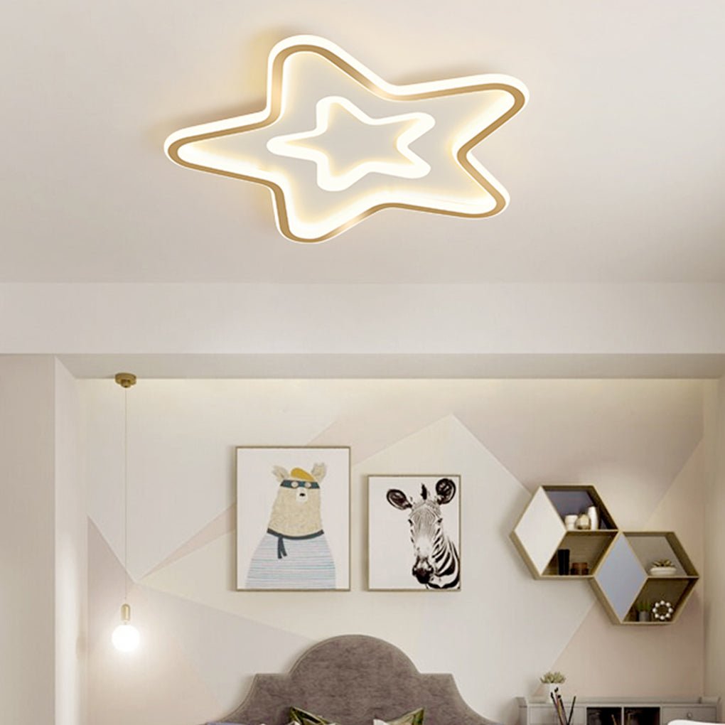 Nordic Simple LED Ultra - thin Five Pointed Star Ceiling Light Kid's Bedroom Lamp