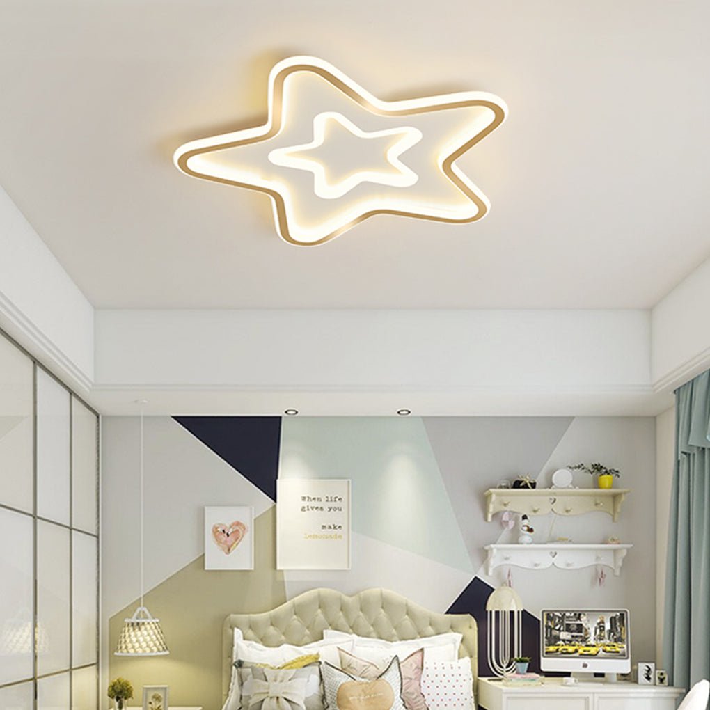 Nordic Simple LED Ultra - thin Five Pointed Star Ceiling Light Kid's Bedroom Lamp
