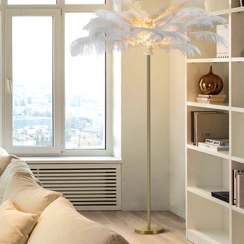 Nordic Vertical Feathers LED Simple Luxurious Delicate Elegant Design Floor Lamp - Dazuma