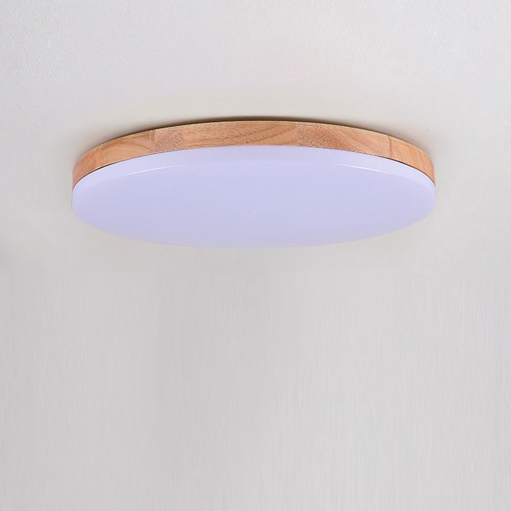 Circular Minimalist Flush Mount Dining Room Light Wood Acrylic LED Ceiling Lights