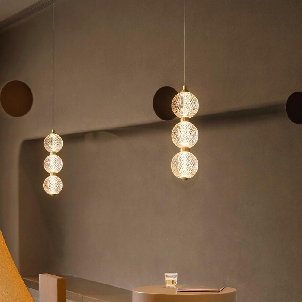 3'' LED 5-Light 3-Light Geometric Shapes Pendant Light Nordic Style LED Copper Acrylic Geometrical Metal Island Lights