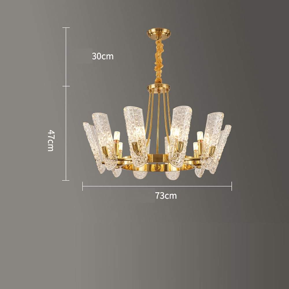 8 - light LED Electroplated Metal Glass Gold Classic Chandelier Pendant Lighting