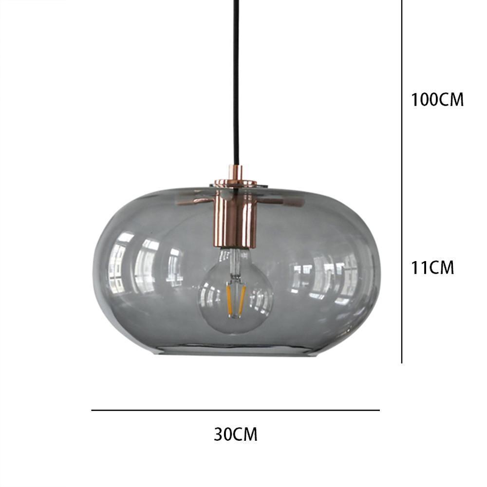 12'' Incandescent LED 1-Light Single Design Pendant Light Nordic Style Artistic Glass Metal Island Lights-dazuma