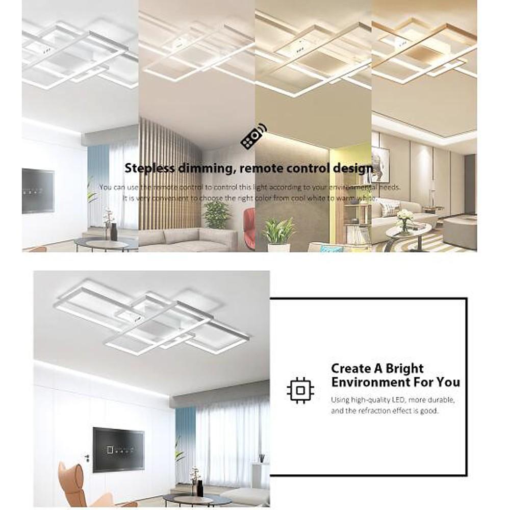 Display Of Rectangles Abstract LED Flush Mount Ceiling Lights for Bedroom