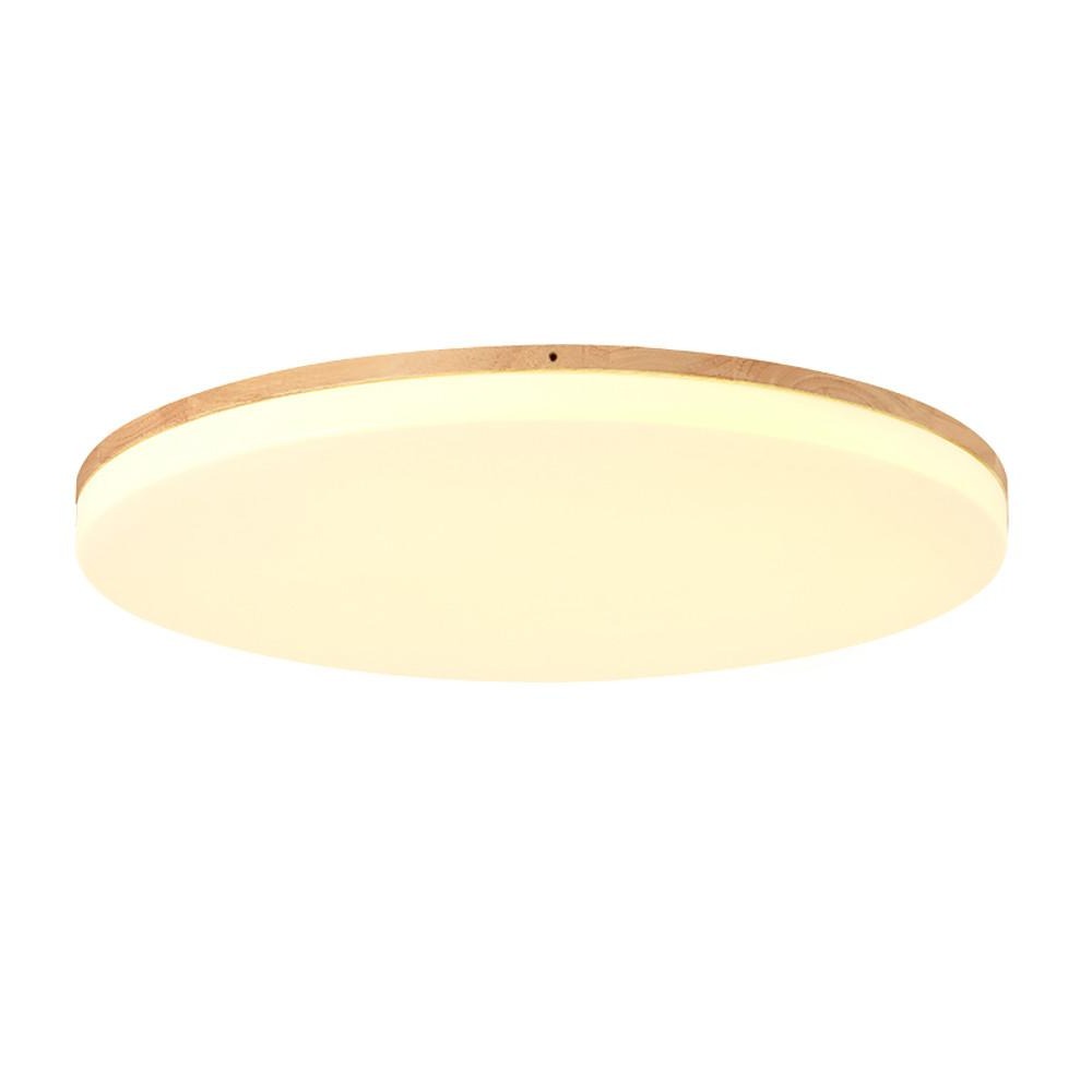13'' LED 1-Light Dimmable Flush Mount Lights Nordic Style Modern Acrylic Wood Bamboo Dimmable Ceiling Lights-dazuma