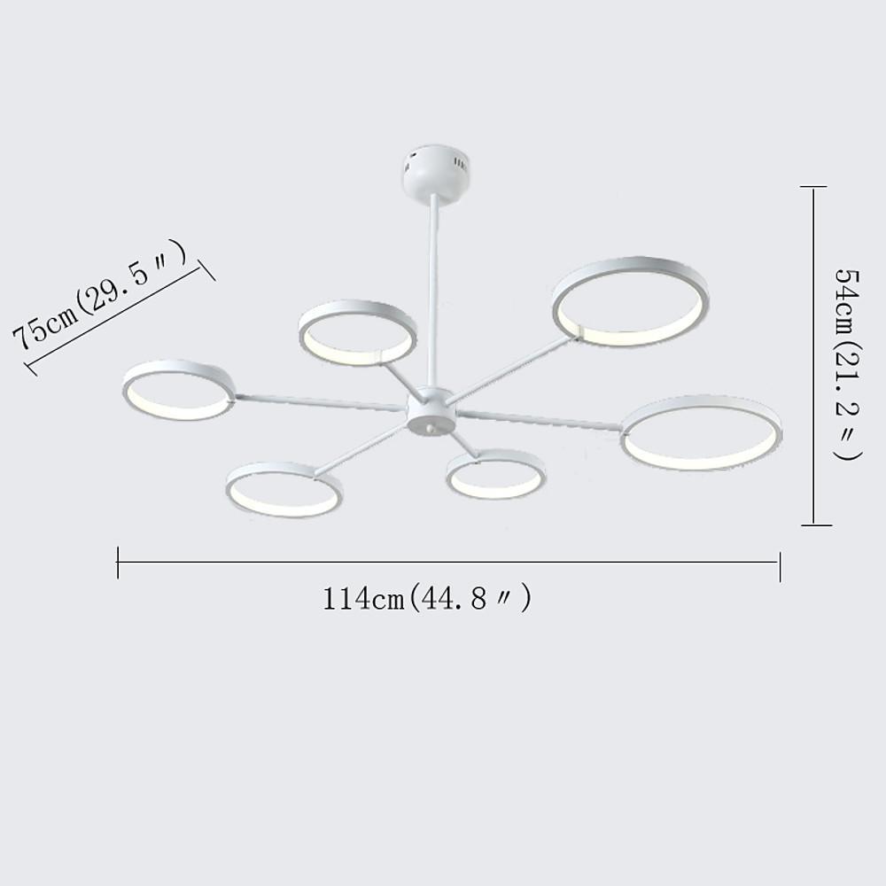 45'' LED 6-Light Mini Style Chandelier LED Artistic Metal Silica gel Mini Sputnik Design-dazuma
