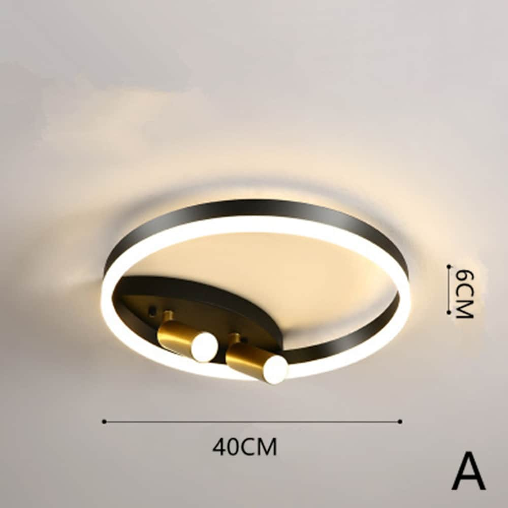 16'' LED 2-Light Circle Design Dimmable Flush Mount Lights Modern Nature Inspired Metal Silica gel Acrylic Dimmable Ceiling Lights-dazuma