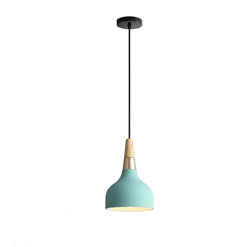 6'' LED 1-Light Lantern Desgin Pendant Light Modern Wood Bamboo Metal Island Lights-dazuma