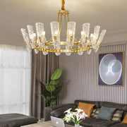 8 - light LED Electroplated Metal Glass Gold Classic Chandelier Pendant Lighting