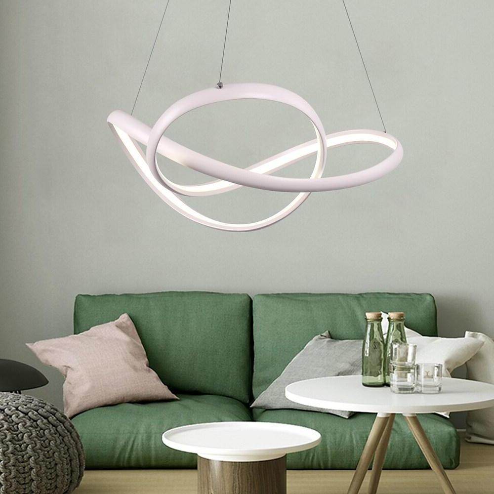 20'' LED 1-Light Dimmable With Remote Control Designers Matte Bulb Included Dimmable Adjustable Pendant Light Chic & Modern Metal Aluminum Circle Circle Design