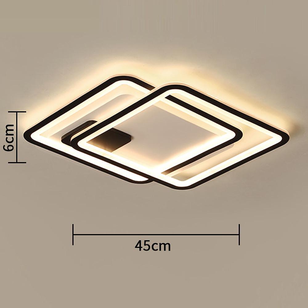 18'' LED 2-Light Square Line Design Dimmable Flush Mount Lights Nordic Style Chic & Modern Metal Plastic Acrylic Novelty Dimmable Ceiling Lights