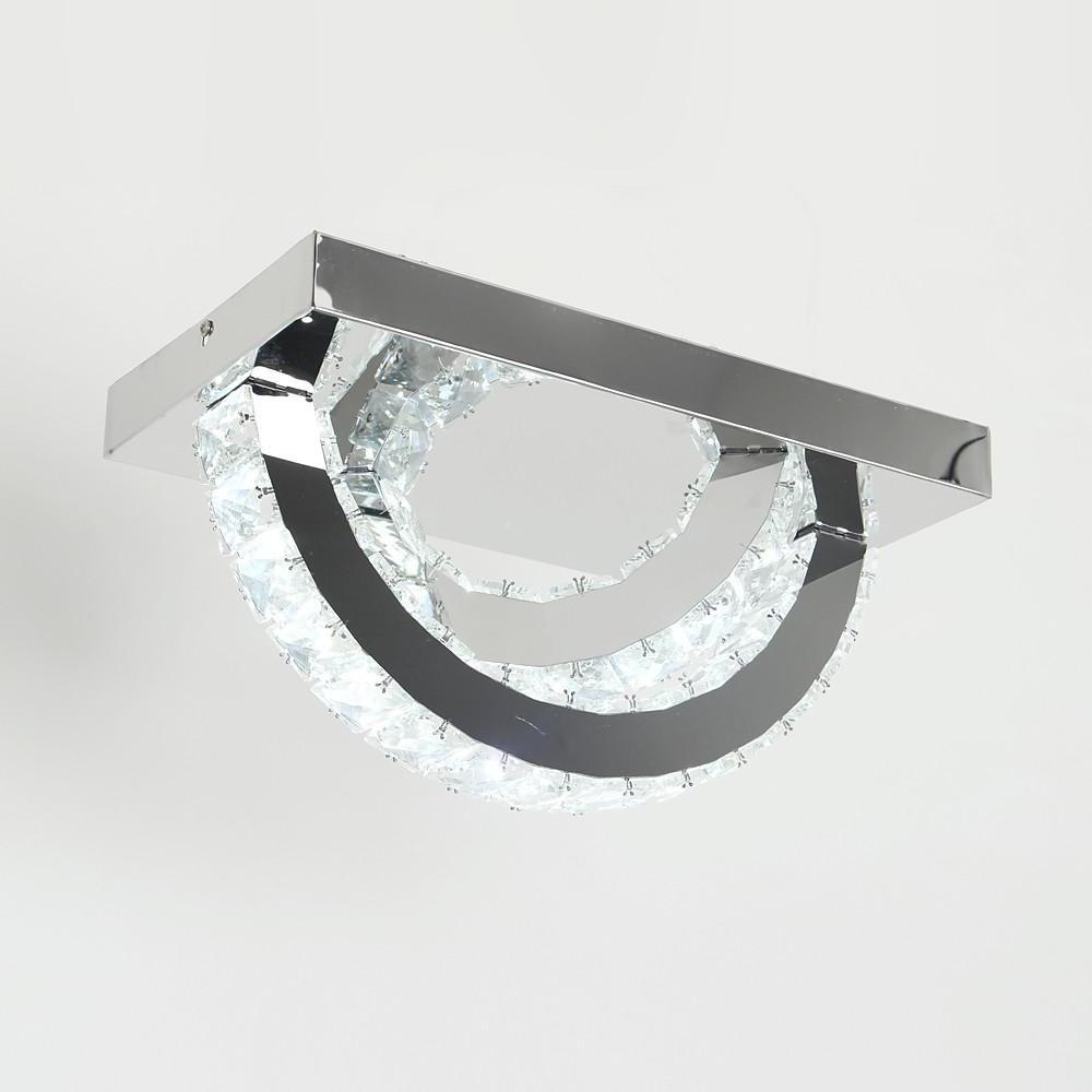 8'' LED 2-Light Geometric Shapes Flush Mount Lights Modern LED Metal Crystal Flush Mounts Semi Flush Mounts