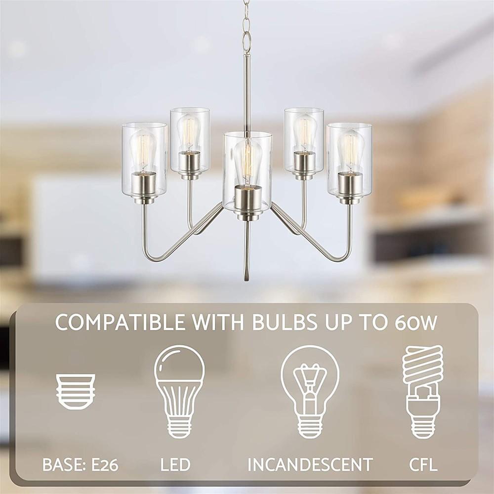 5 - light Candelabra Design Electroplated Glass Modern Chandeliers
