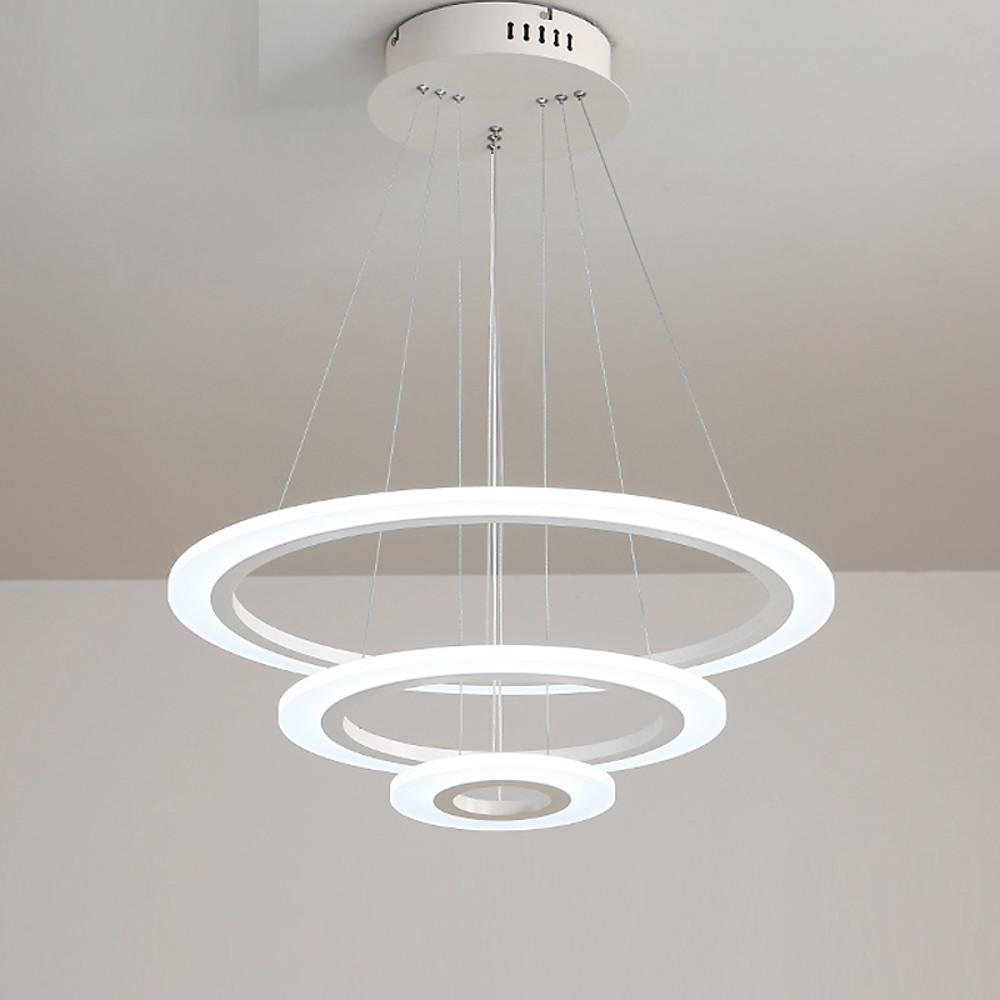 24'' LED 3-Light Circle Design Pendant Light Modern Aluminum Acrylic-dazuma