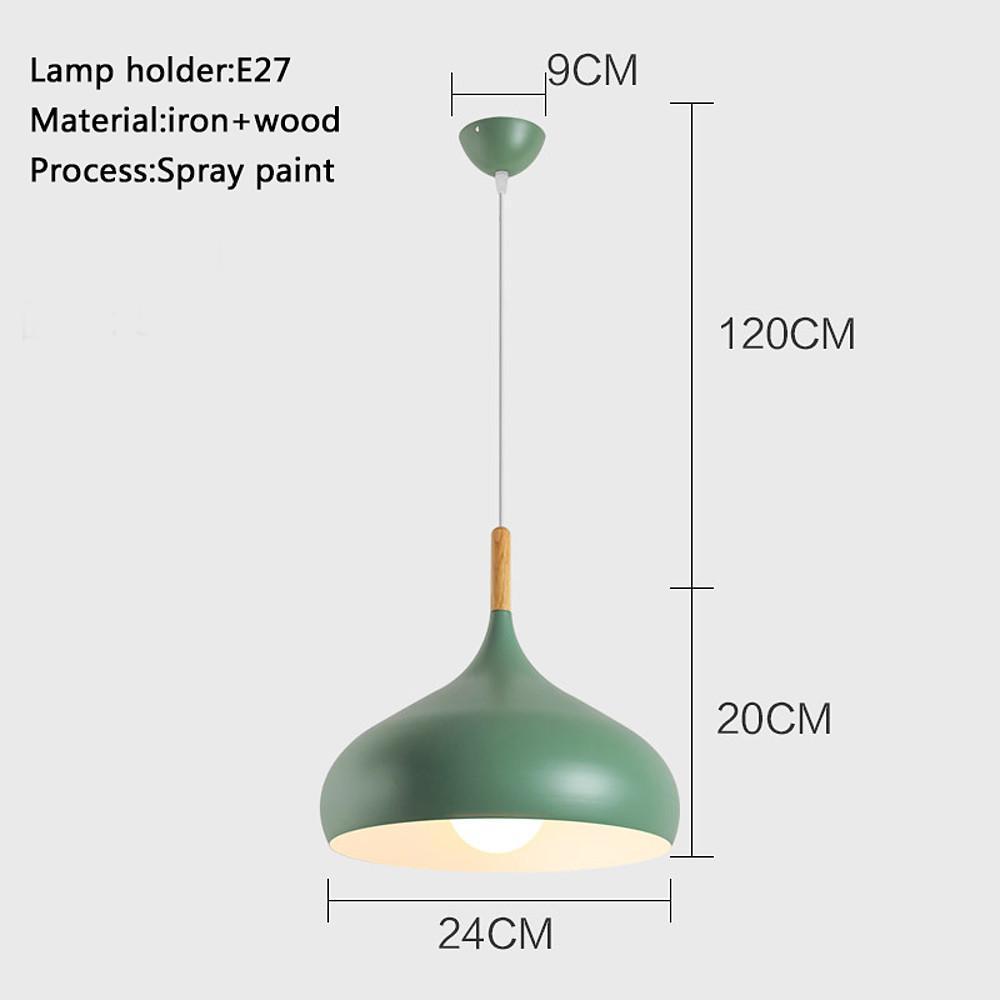 Decorative Cone Pendant Light Metal Wood Island Kitchen Pendant Lighting