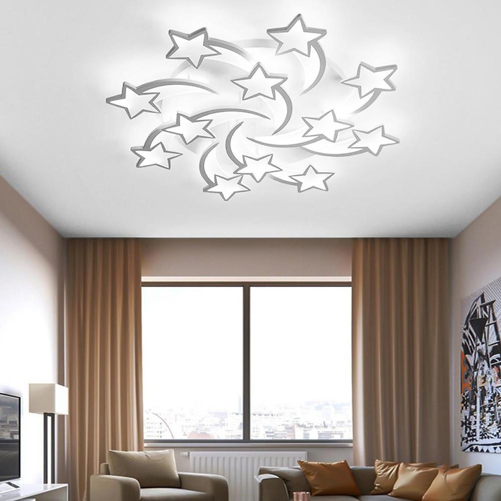 Celestial Shooting Stars Flush Mount Ceiling Light - LED, Dimmable, White, 5 to 15 Star Lights