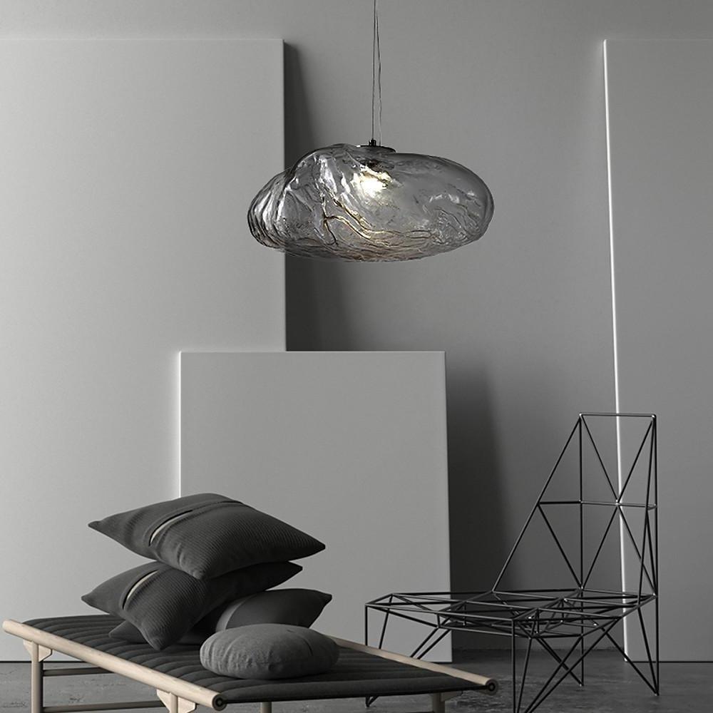 10'' LED 1-Light Single Design Pendant Light Nordic Style LED Metal Glass Island Lights-dazuma
