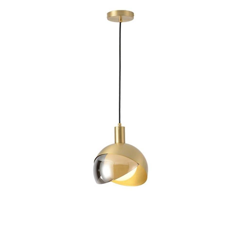 Dual - Colored Semi Globe Metal Glass Pendant Light Industrial Style Pendant Lighting for Office & Dining Room