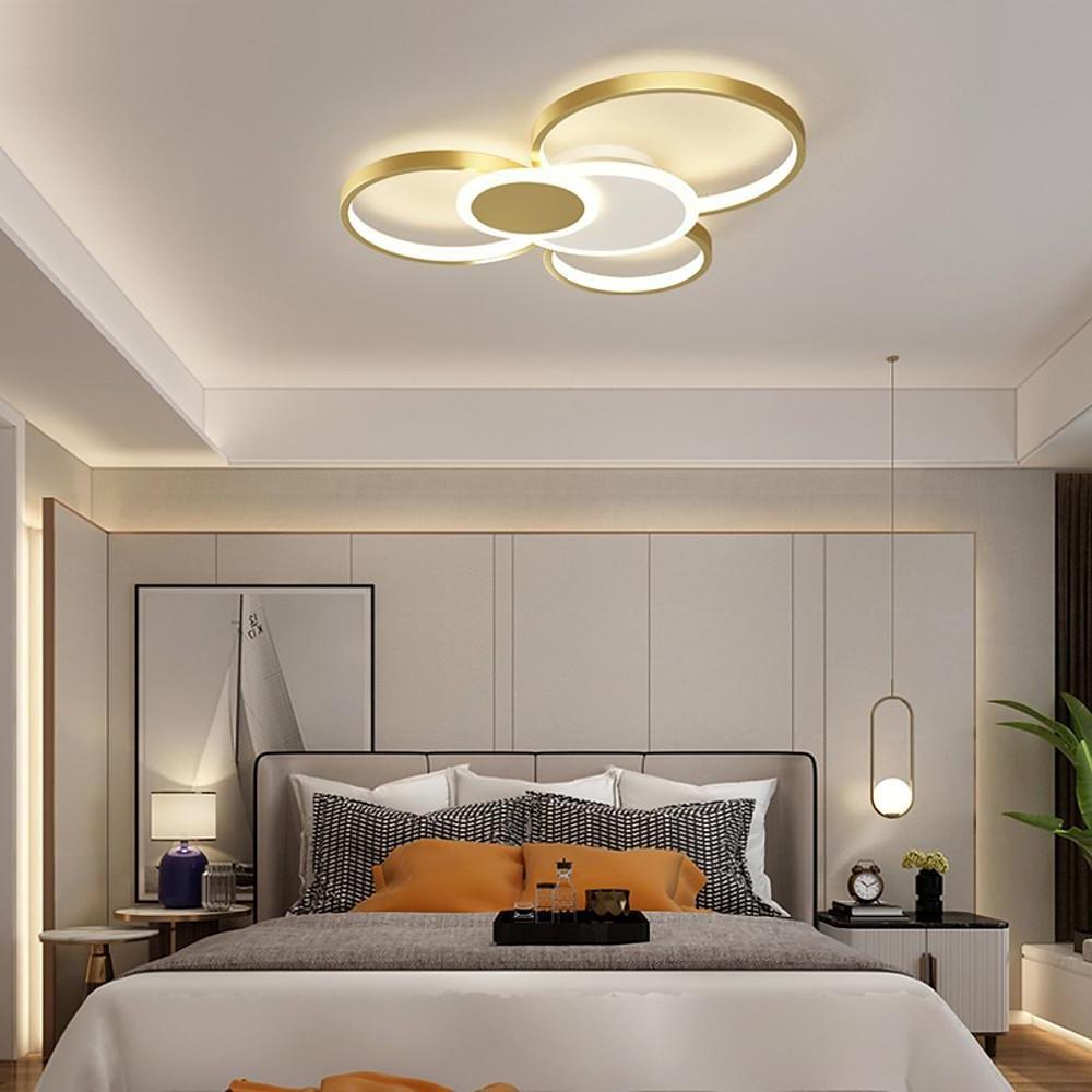 Modern LED Circles Flush Mount Ceiling Light Artistic Eclipse Design, Energy - Efficient Lighting