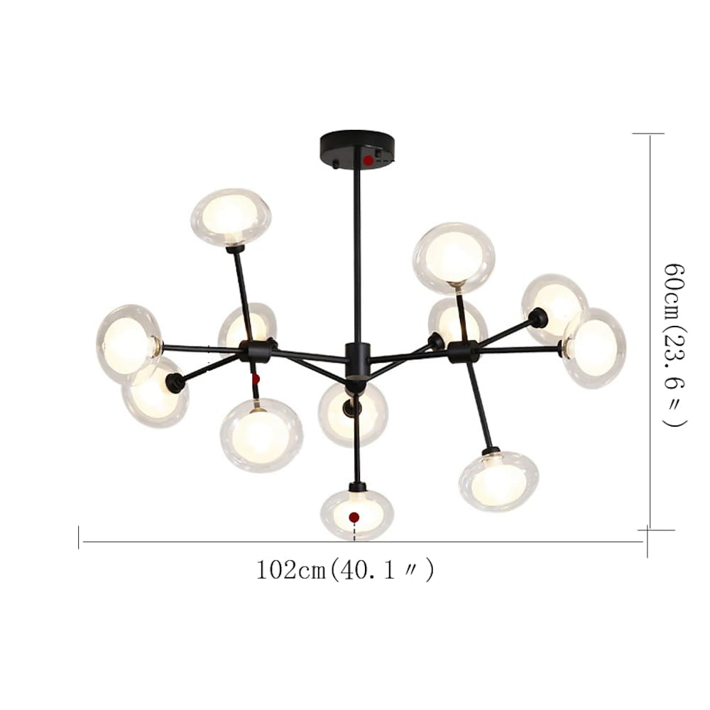 40'' LED 12 Bulbs Mini Style Chandelier LED Artistic Metal Glass Mini Globe Design-dazuma