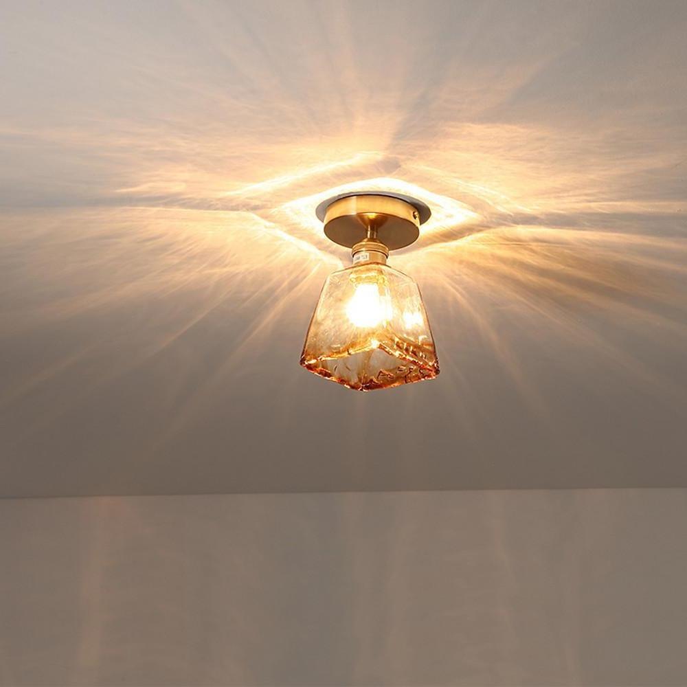 6'' LED Incandescent 1-Light Single Design Pendant Light Nordic Style Modern Glass Copper Pendant Lights