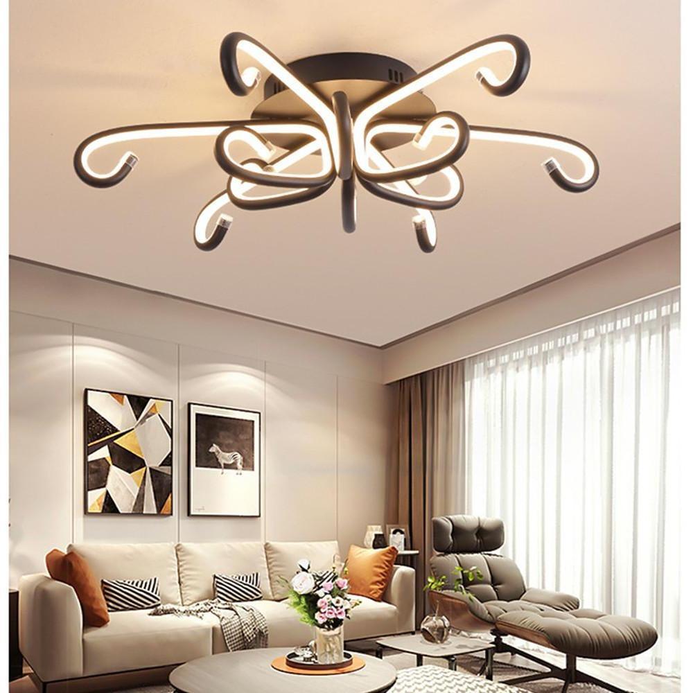 Modern Artistic Octopus - Inspired Flush Mount Ceiling Light with Sleek Curved LED Design
