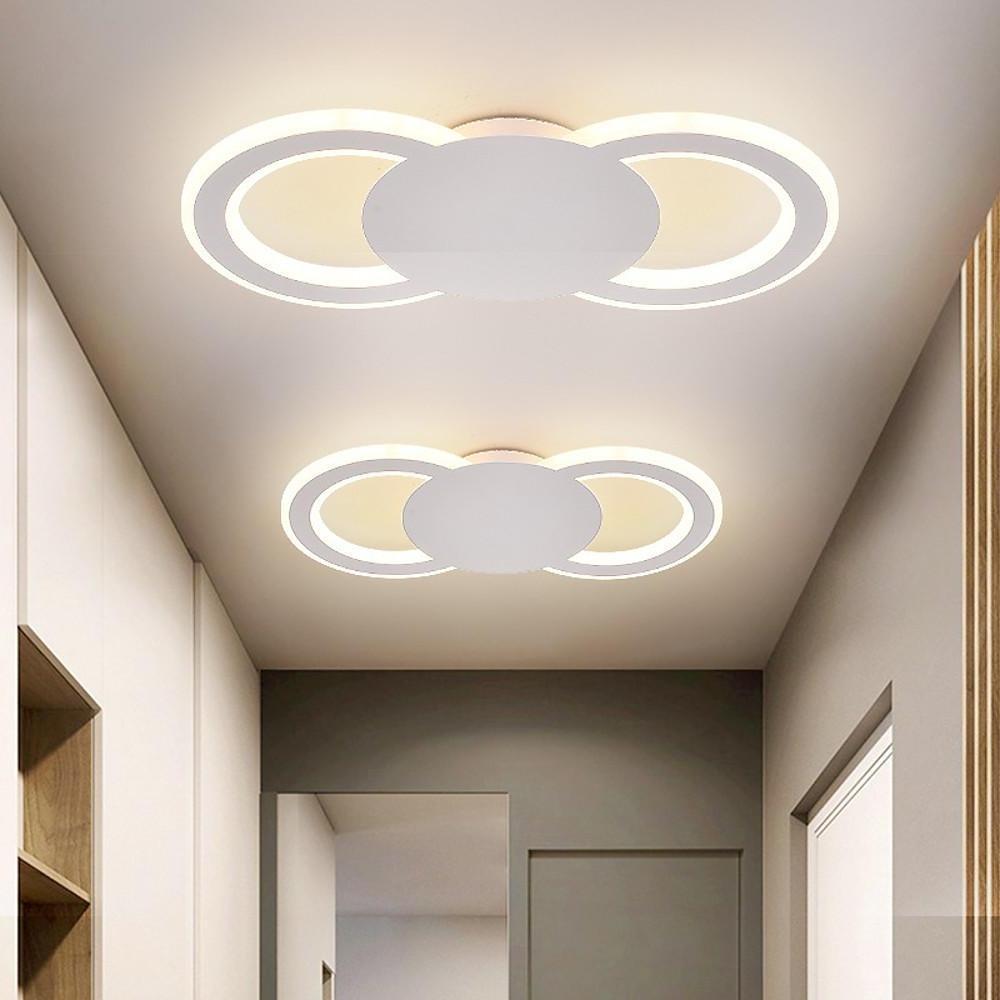 15'' LED 2-Light Geometric Shapes Cluster Design Flush Mount Lights Metal Acrylic Ceiling Lights-dazuma