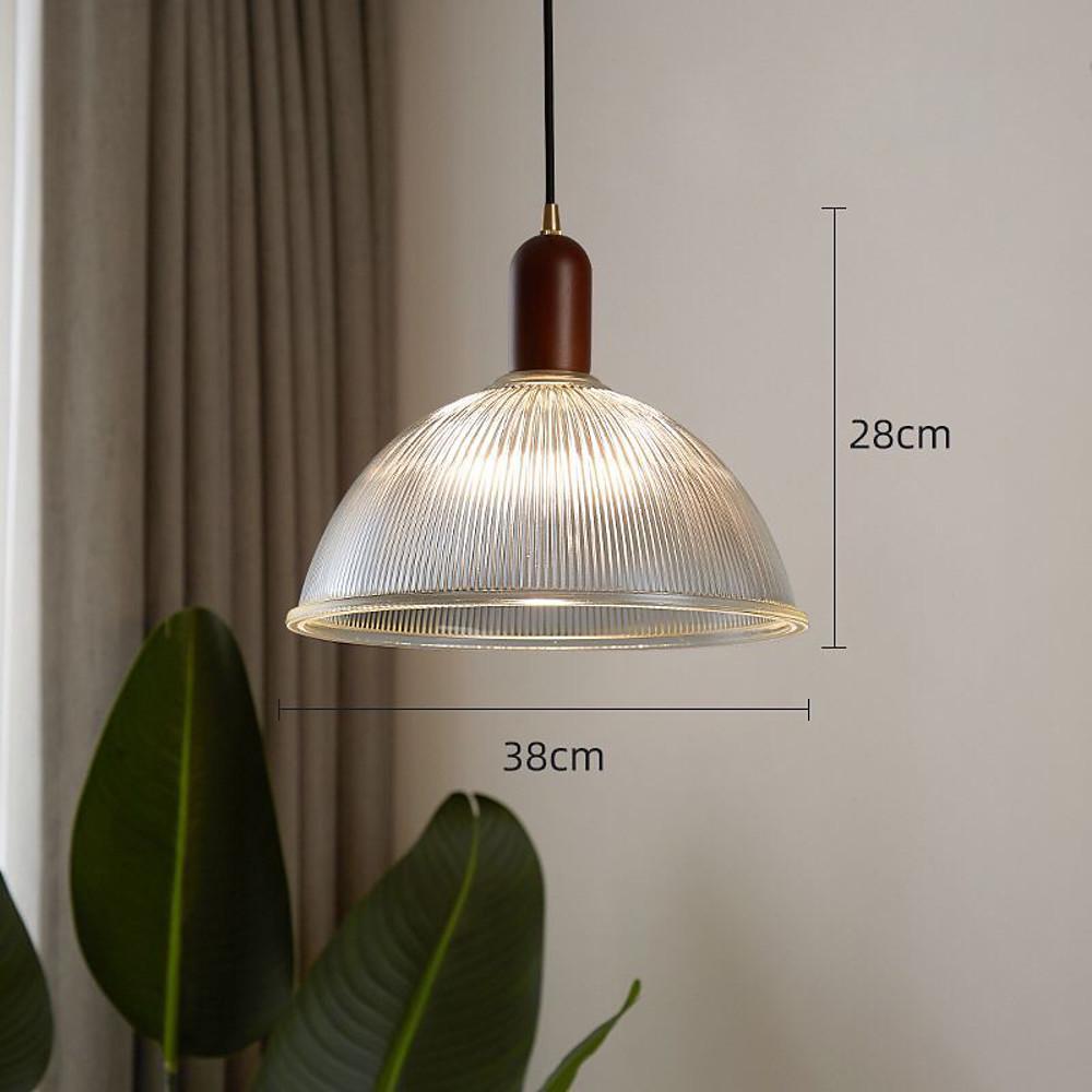 Country Glass Wood Pendant Lighting Bowl Vintage Pendant Lighting