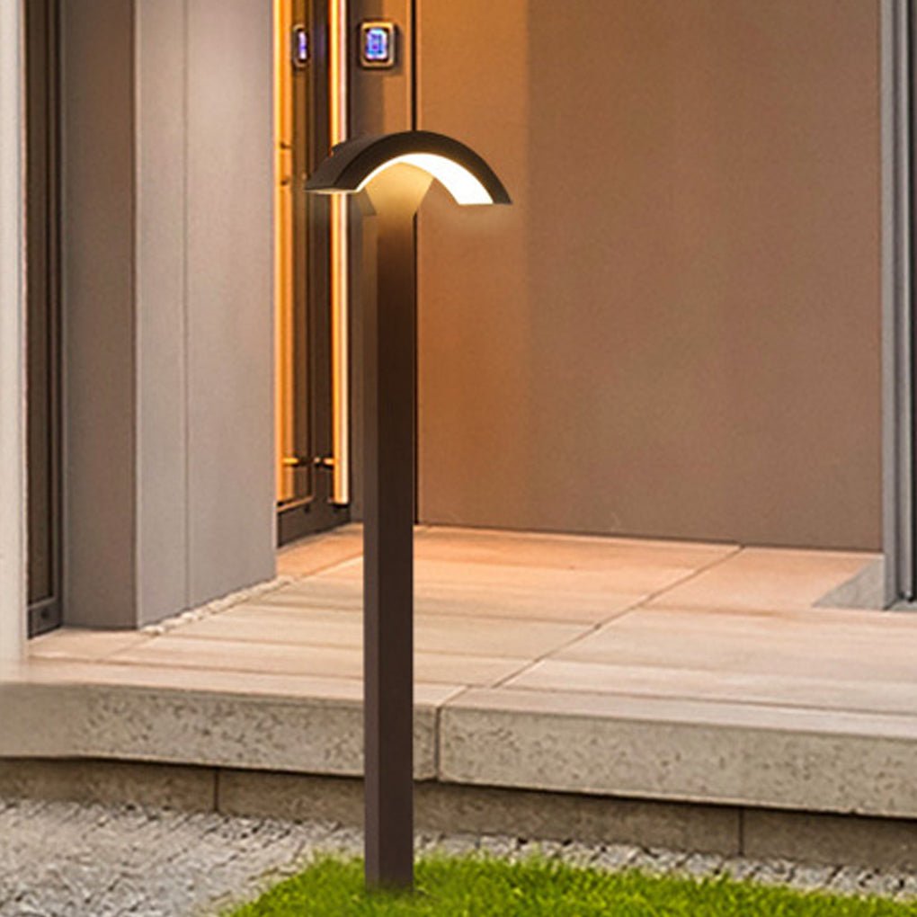 Fan - Shaped LED Lawn Pole Lamp with Motion Sensor Outdoor Landscape Lighting