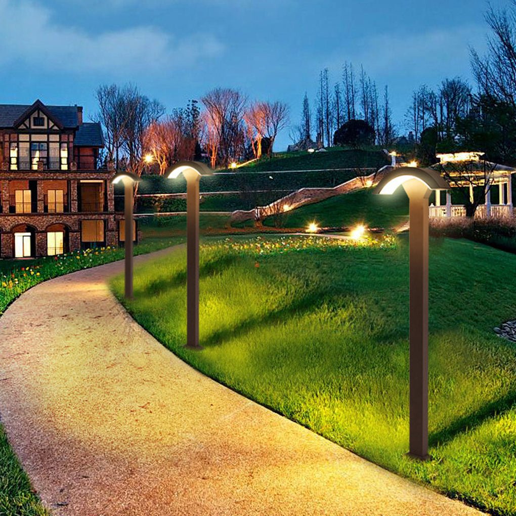 Fan - Shaped LED Lawn Pole Lamp with Motion Sensor Outdoor Landscape Lighting