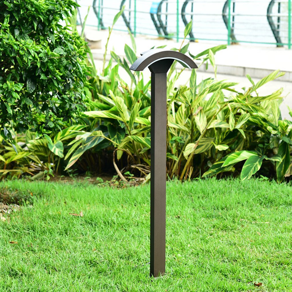 Fan-Shaped LED Lawn Pole Lamp with Motion Sensor Outdoor Landscape ...