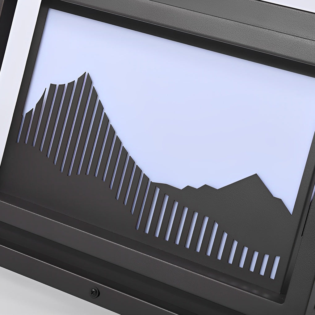 Outdoor brick pillar lights with side view showing depth and light diffusion.