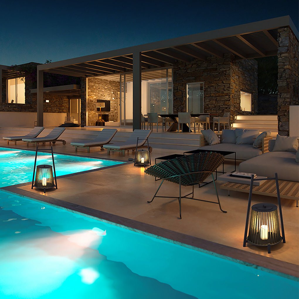 Outdoor Grid Imitation Candle - shaped Lantern Waterproof LED Landscape Lighting