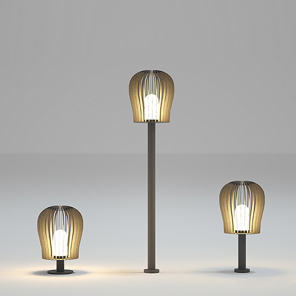 Sophisticated Waterproof LED Garden Post Lamp Cage Design Outdoor Lighting