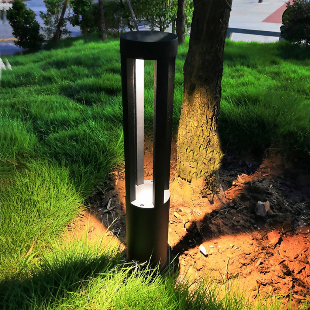 Modern Radiance Four - Emitting Black Outdoor LED Pathway Bollard Lights