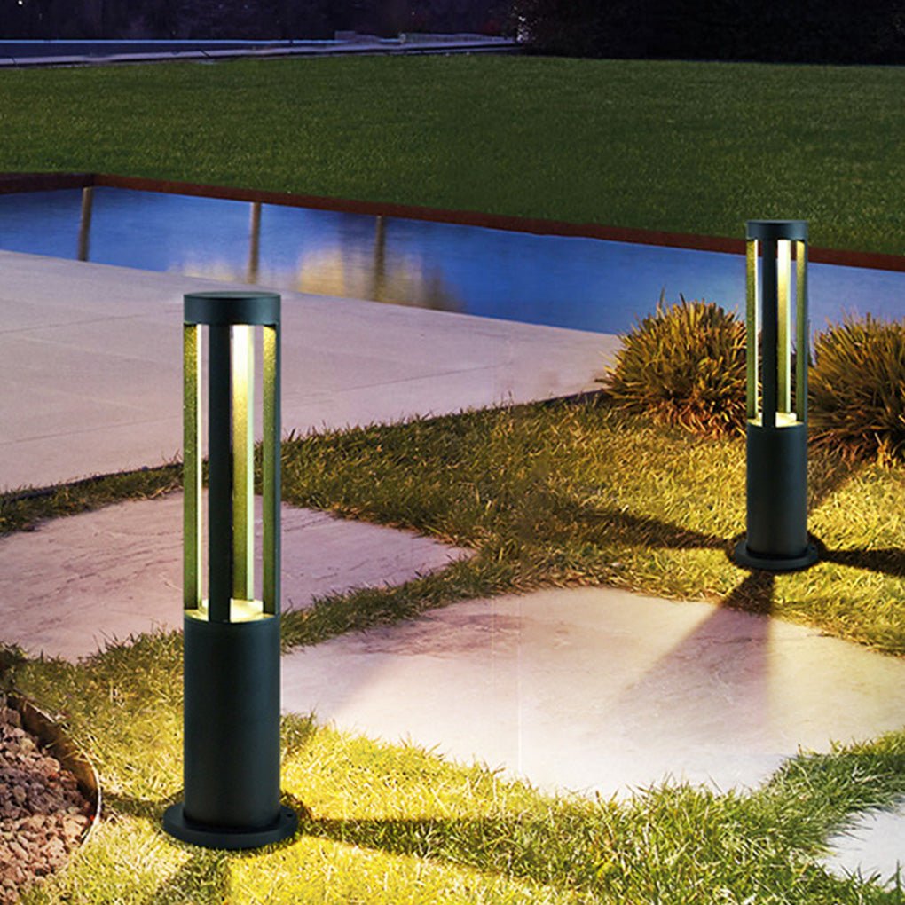 Modern Radiance Four - Emitting Black Outdoor LED Pathway Bollard Lights