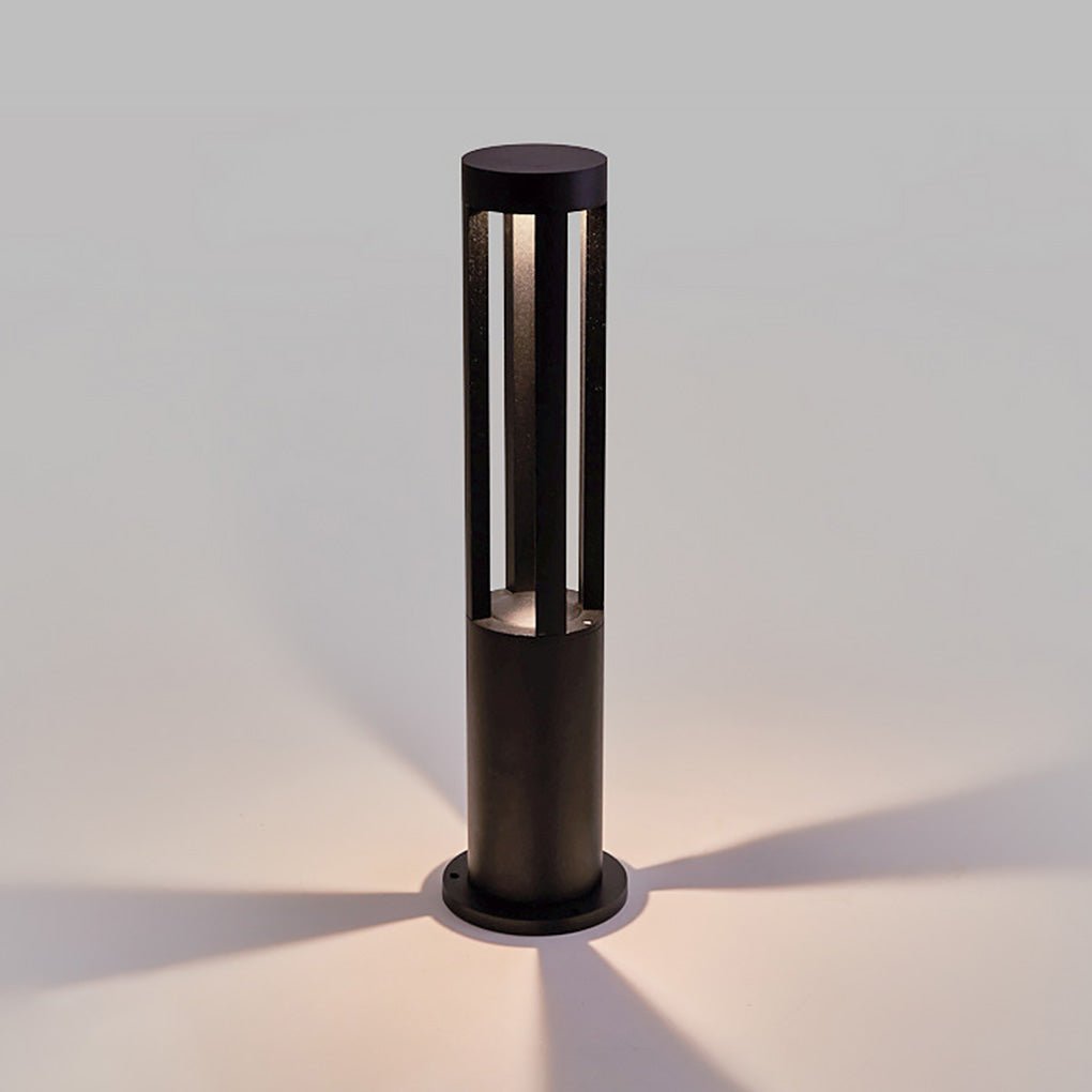 Modern Radiance Four - Emitting Black Outdoor LED Pathway Bollard Lights