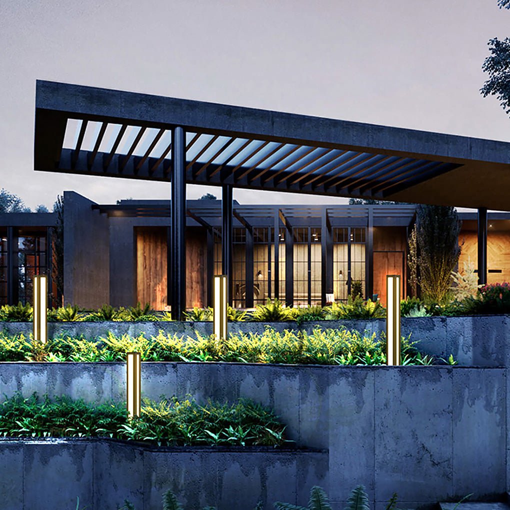 Outdoor Bollard Light Waterproof Garden Solar LED Landscape Lighting for Villa Courtyard