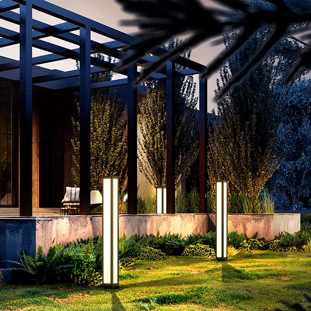 Outdoor Bollard Light Waterproof Garden Solar LED Landscape Lighting for Villa Courtyard