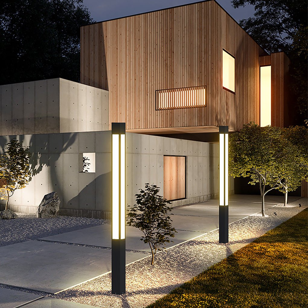 Outdoor Bollard Light Waterproof Garden Solar LED Landscape Lighting for Villa Courtyard